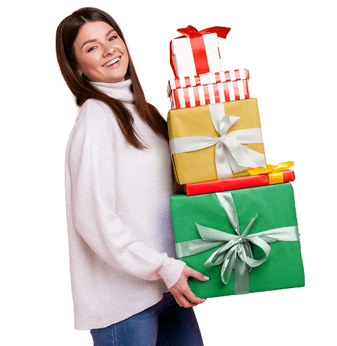 Mujer con regalos